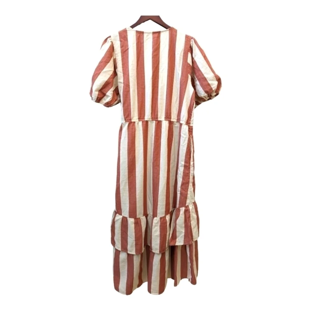 Knox Rose summer wrap maxi stripe dress size large ruffle